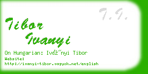 tibor ivanyi business card